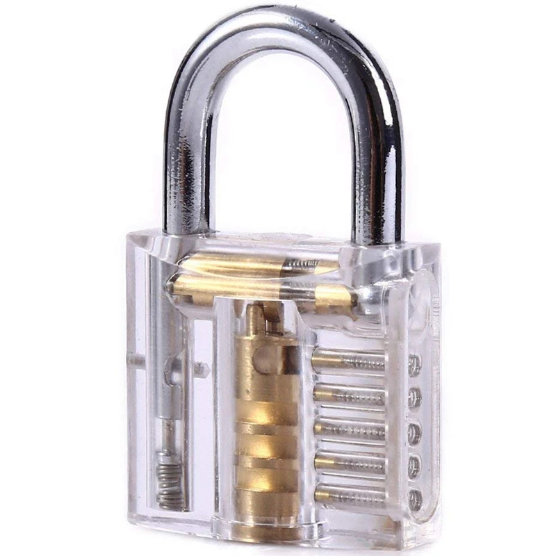 Mini Transparent Visible Pick Cutaway Practice Padlock Lock 5