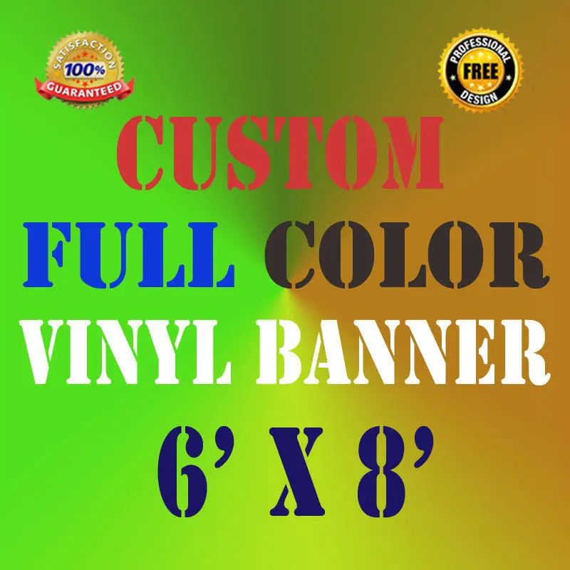 

Custom Vinyl Outdoor Personalized Banner 6'X8' ft Sign Advertise Your Business