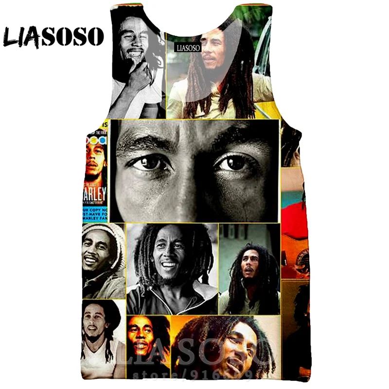 

Fashion t-shirt 3D print Men women rock vest Anime Bob Marley streetwear t shirt Harajuku clothes punk Reggae Short sleeve E653