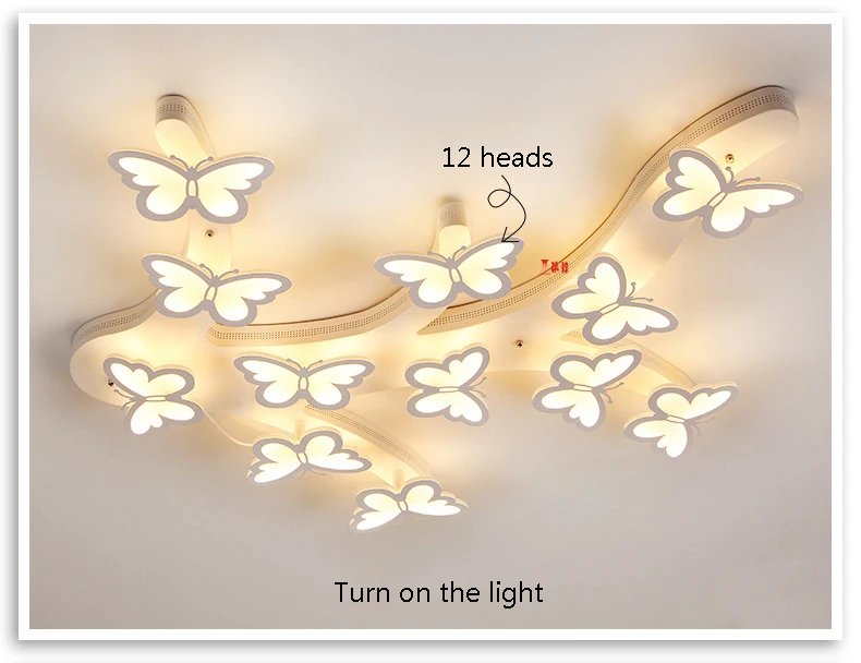 Современные потолочные светильники с бабочками для гостиной, спальни, столовой, светодиодные потолочные лампы,, столовая