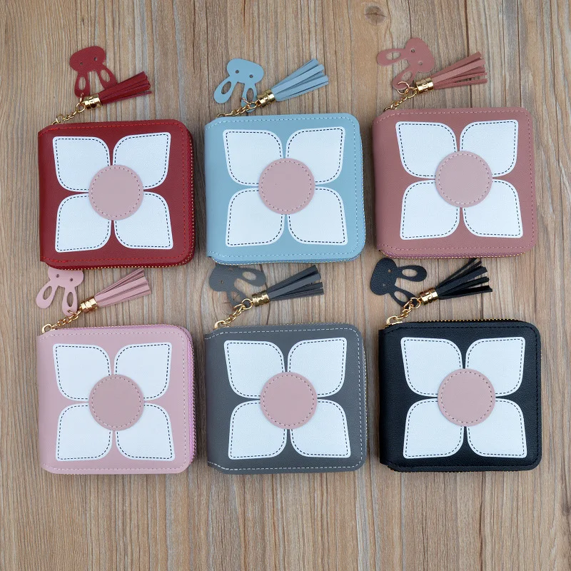 Women wallet Leather Luxury Brand Famous Crown Women Wallets flower Purses Female Short Coin Zipper Purse Credit Card Holder 493