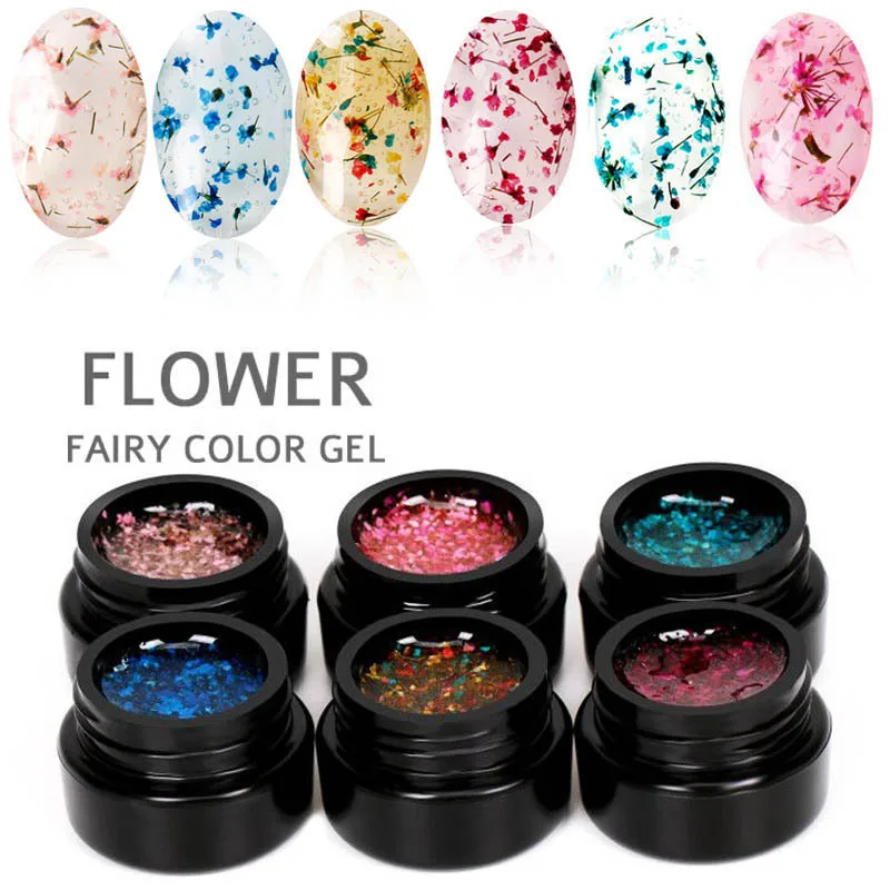 

1 Pcs Dry Flower Gel Nail Polish UV LED Gel Transparent Varnish for Nail Art H7JP