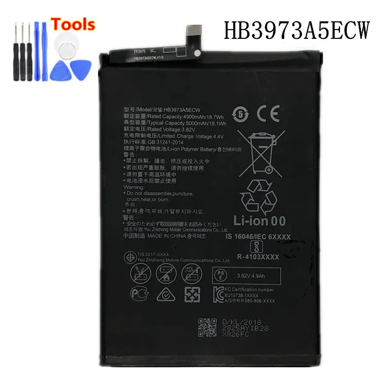 

New 4900/5000mAh HB3973A5ECW Battery For Huawei Honor Note 10 RVL-AL09 Mate 20 X 20X Mate20X EVR-AL00 Honor 8X Max + Free Tools