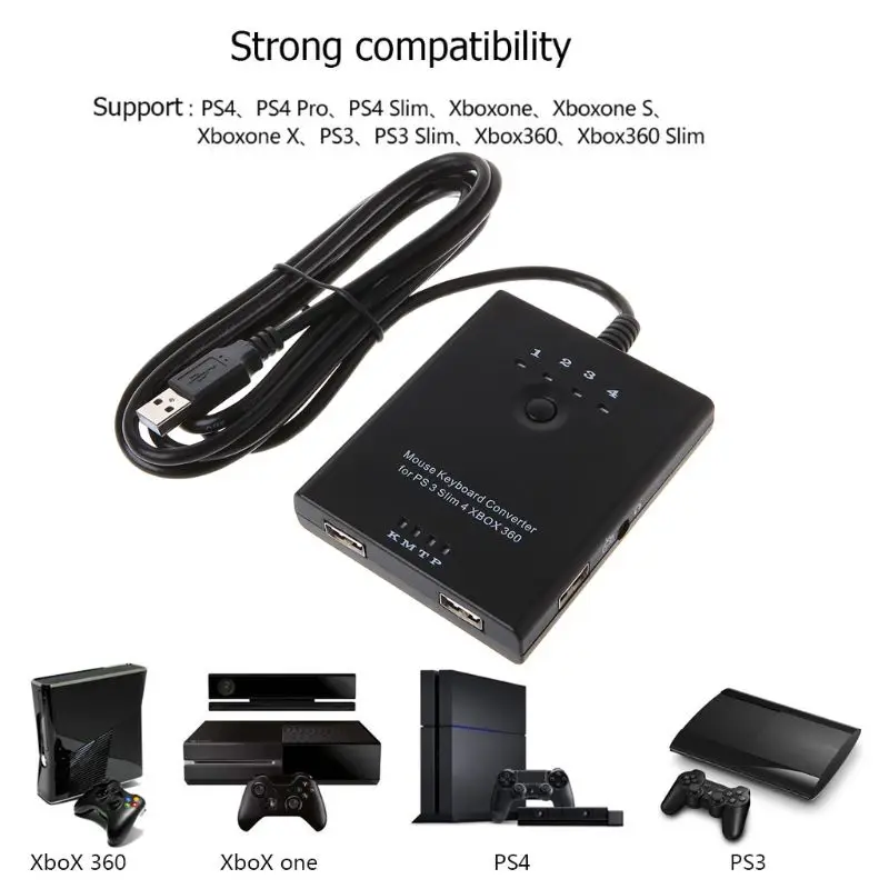 Конвертер клавиатуры OOTDTY для PS3 / PS4 XBox 360 без задержки совместим со всеми