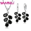 Anniversary Gift For Women Trendy 925 Sterling Silver Jewelry Sets Cubic Zirconia Pendants Necklaces Charm Hoop Earrings ► Photo 3/6