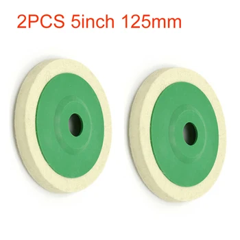 

Buffing 125mm Polishing pads Cleaning Tool Polisher Glass Replacement Spare 2pcs Wool felt Wheel 12mm thickness Polishing Disc