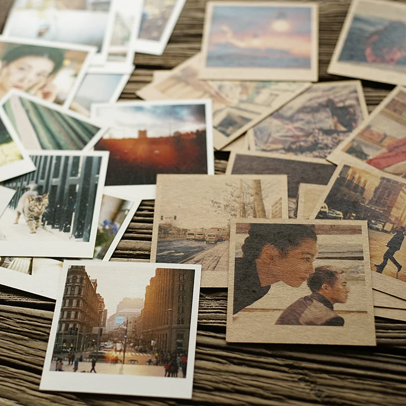 

Personalized Literary Retro Style LOMO Polaroid Photo HD Print Mobile Phone Print White And Kraft Card 9*10CM Set of 12