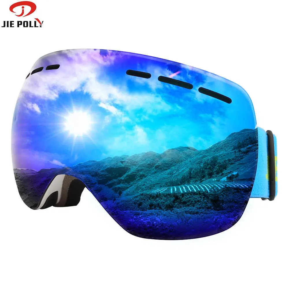 Jiepolly Skiing Snowboard Eyewear Ski Goggles Spherical Double Layer