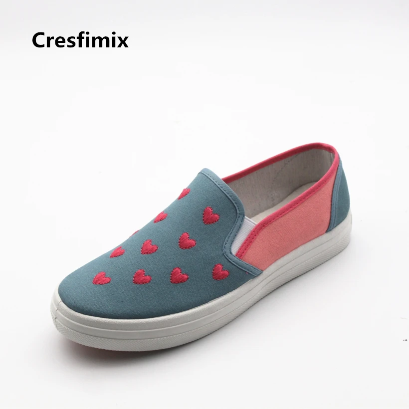 Cresfimix/женская модная обувь на плоской подошве без застежки Цвет темно синий Сезон