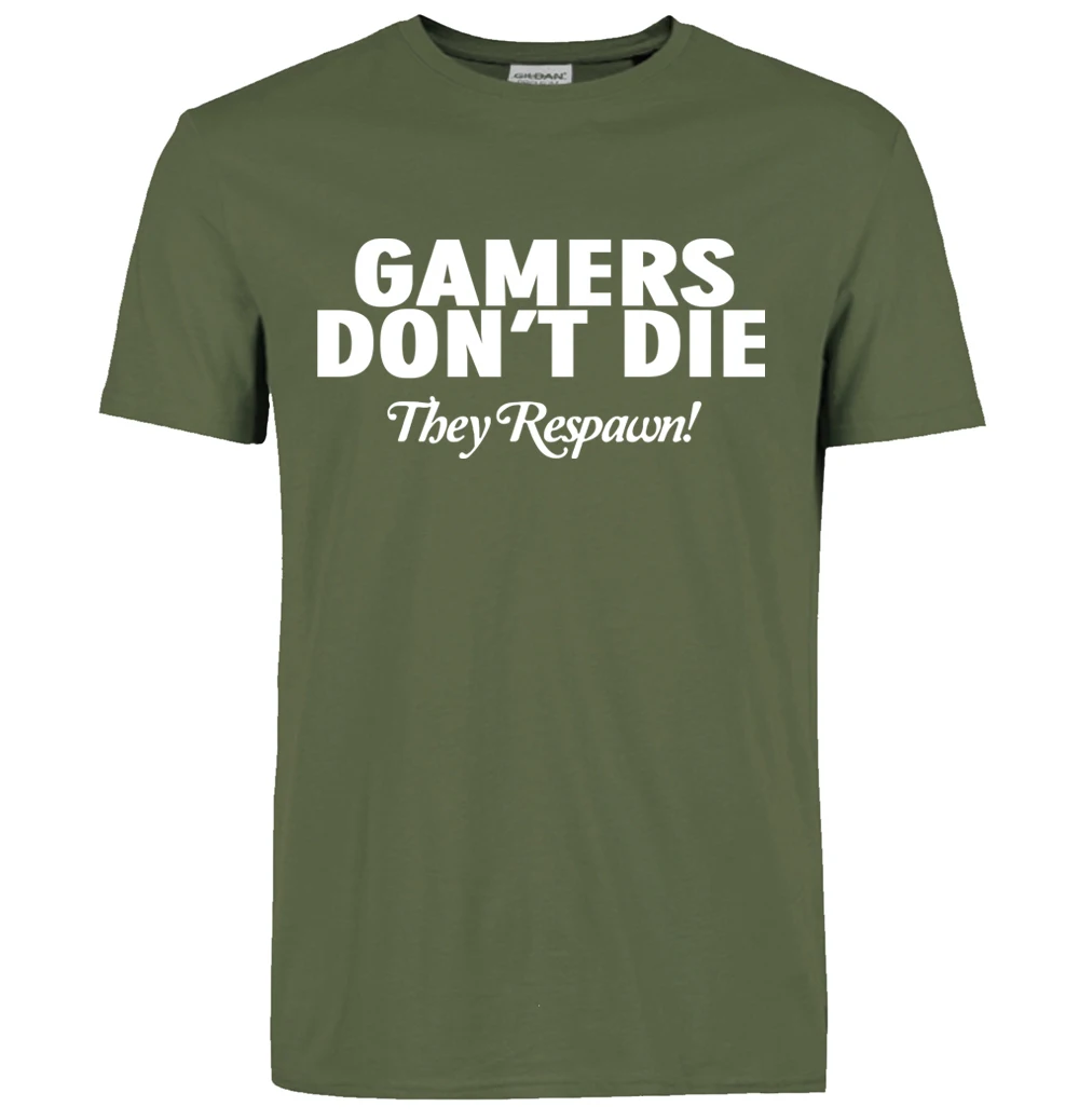 Новинка, модная уличная забавная футболка с коротким рукавом для геймеров, kpop, брендовая футболка - Цвет: dark green