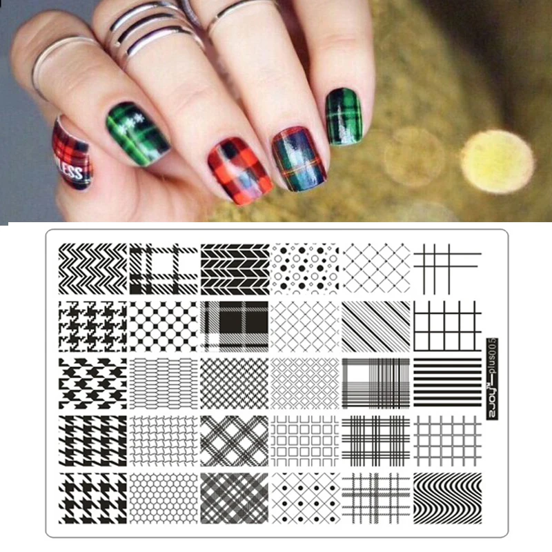 

WAKEFULNESS Nail Stamping Plates Geometry Spring Flower Dreamcatcher Square Nail Art Stamp Template DIY Manicure Plate Overprint
