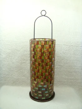 

Fashion home / exterior / iron glass mosaic hanging candlestick (z1565)