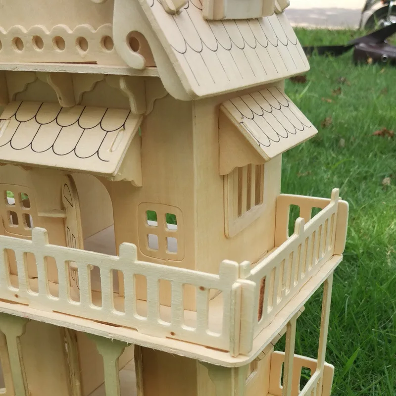Деревянный миниатюрный кукольный домик DIY кукла Собранный дом развивающие ролевые игры игрушки Мини 3D стерео головоломка дом для детей девочек