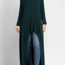 JOYINPARTY, тянущиеся трикотажные хлопковые футболки с круглым вырезом и длинными рукавами, повседневные женские длинные футболки, черные футболки в стиле панк на осень и зиму