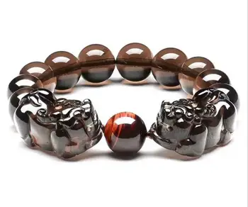 

Natural ice crystal obsidian 10-16mm round beads with ice black sable ob2784#