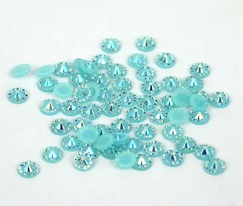 

Jelly Aquamarine AB Color Sunflower 4mm,5mm,6mm Facets FlatBack Resin Rhinestone Nail Art Gements Decoration Stones/Beads