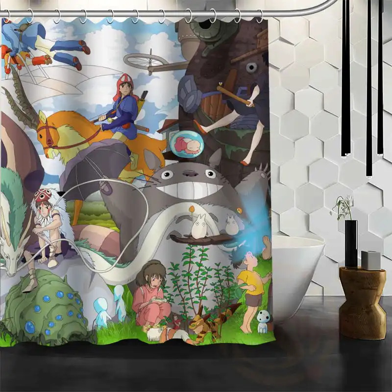 New All Studio Ghibli Character Totoro Custom Shower Curtain Bathroom Decor Bath Curtain Custom Shower Curtain Shower Curtainbath Curtain Aliexpress