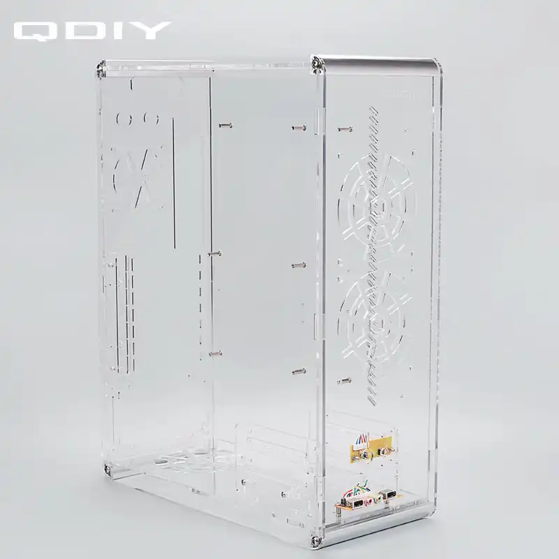 QDIY PC A006SM MicroATX Clear Acrylic Computer Case PC Case Water