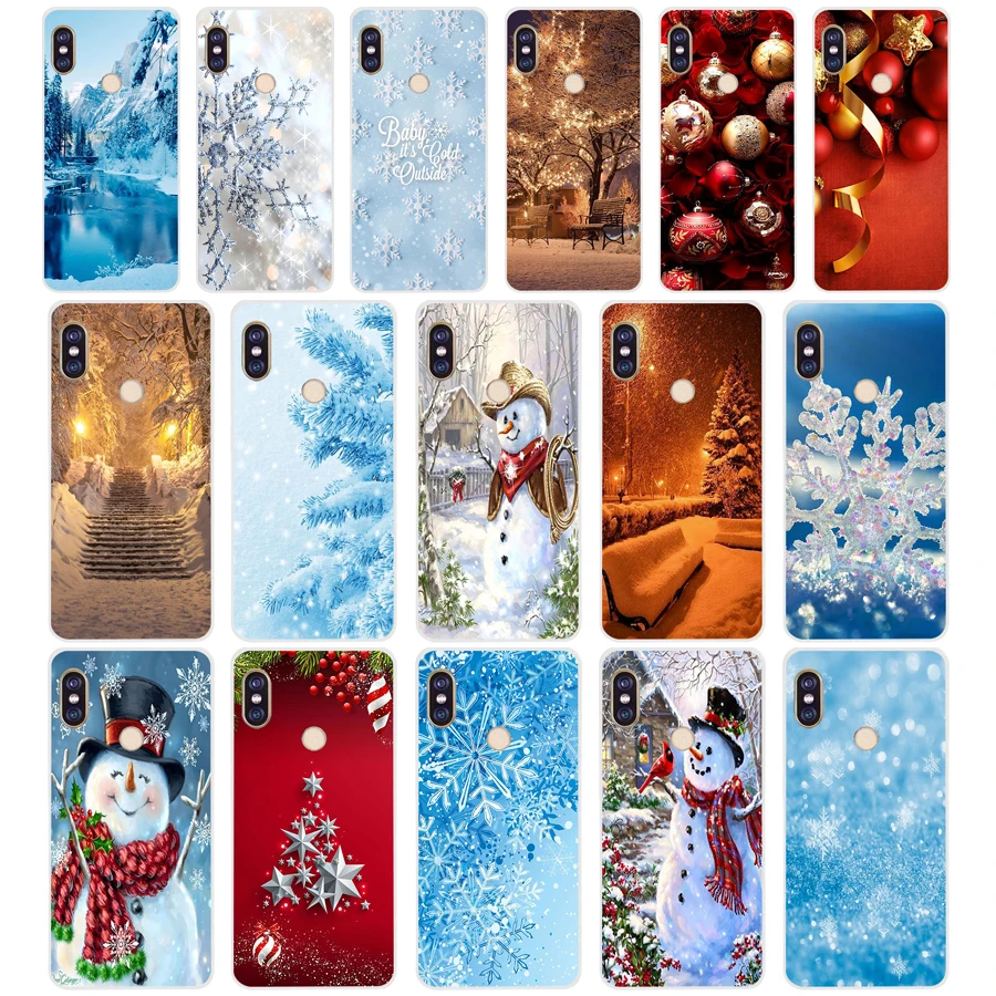 

77SD Happy New Year to the Christmas tree Soft Silicone Tpu Cover phone Case for xiaomi redmi 6 Pro 6A note 5 6 Pro mi 8 lite