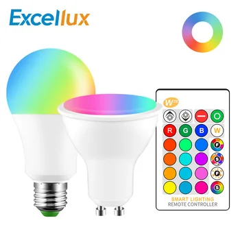 

LED RGB Light GU10 LED Bulb 110V 220V LED Lamp 5W 8W 10W 15W E27 Lampada LED Lamp 16 Color Changeable With IR Remote Controller