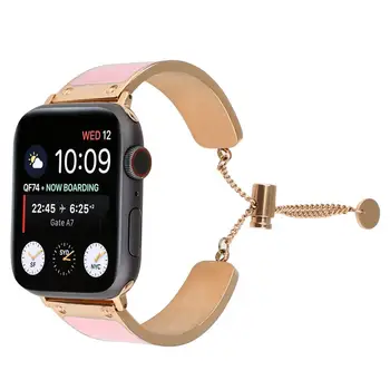 

For Applewatch 42mm 38mm Epoxy Strap Women Girls Feminine Rose Gold Border For AppleWatch bracelet for Applewatch Series 4 3 2 1