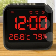 Changeants automatique de luminosité jour/nuit de bureau horloge LED despertador Usb Alarme Horloge Température Humidité Table horloges