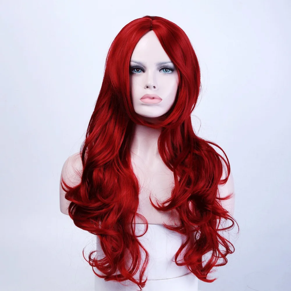 Cosplay peluca sintética larga rizada media línea pelo rubio mujer disfraz carnaval Halloween fiesta peluquería allaosify Cosplay peluca sintética larga rizada media línea pelo rubio mujer disfraz carnaval Halloween fiesta peluquería allaosify