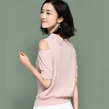 

Fashion Casual Solid Color Women's Pullovers Turn-Down Collar Slim Two Side Wear Cableknit Sweater