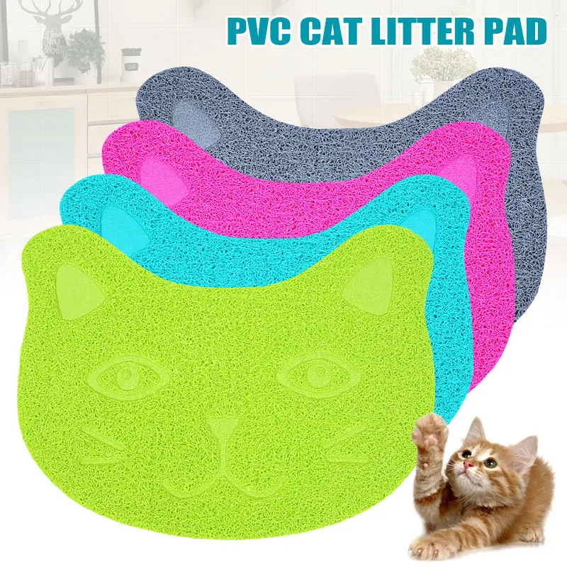 

Cats Litter Bowl Mat Cat Face PVC Food Placemat Non Slip Foot Pad Pet Supplies DAG-ship