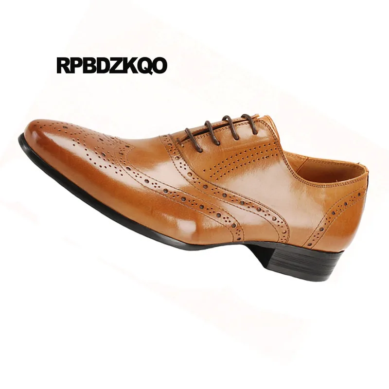 De Elegantes Asas Casamento orange Das Preto Couro Vestem Do Nas Oxfords Homens Negócios Brogue Dedo Os Sapatos Pontas Pé Laranja Escritório Britânico Estilo Italiano Se Preto 7Fxw0n8