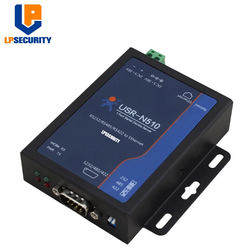 LPSECURITY USR-N510 RS232/RS485/RS422 Однопортовый Ethernet конвертер Modbus шлюз