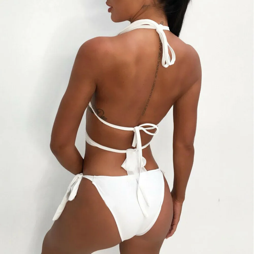 2019 woman one-piece sexy bikini set diamond decorative sling swimsuit push up pad chest bikini mujer e fatos de banho 40M30 (8)