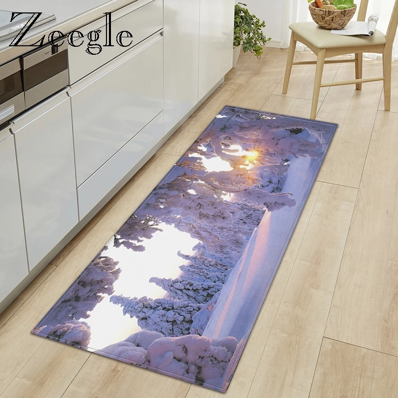 Zeegle 3D живописный узор Кухня коврик нескользящий ковер стол для пола впитывающие
