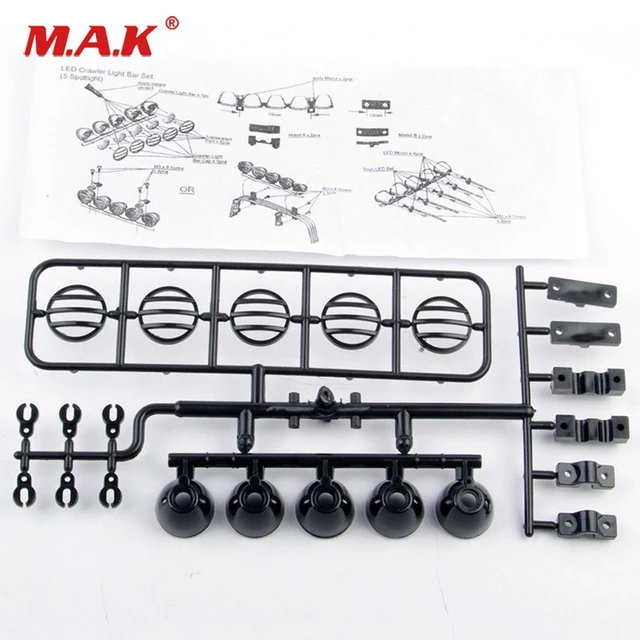 Best Price RC parts 1/10 5 Lights LED Light Bar Set For EP Crawler Off Road Gmade 1:10 RC Car 00156BK