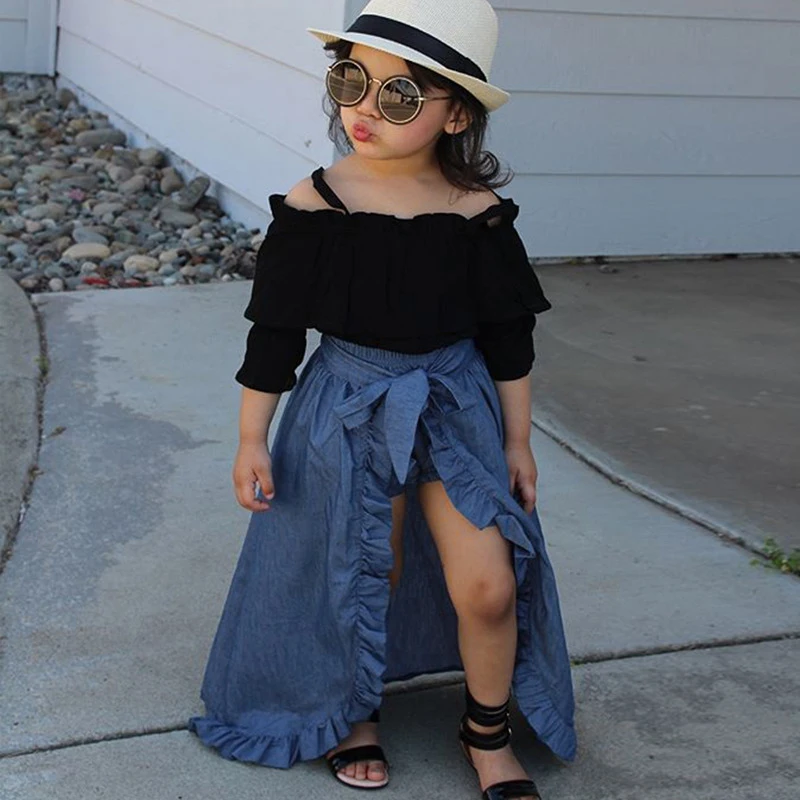 black off the shoulder outfit