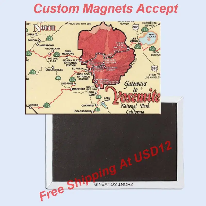 

USA Travel Magnets Gifts 78*54*3mm,Yosemite National Park Souvenir, California Postcard Magnets 20354 Rigid Tourist Memories