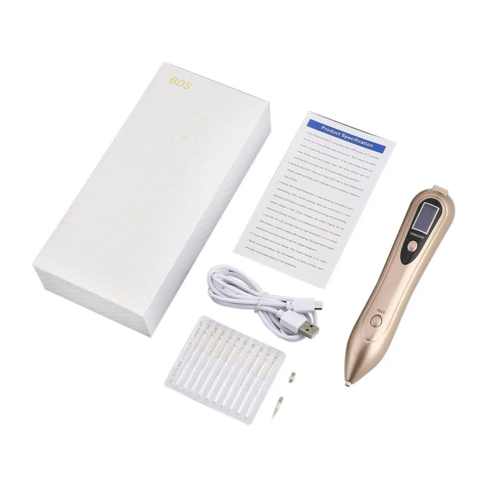 

Portable Sweep Spot Removal Pen Professional Laser Mole Freckle Removal Tool Remover Eraser Pen LCD Display USB Rechargeable