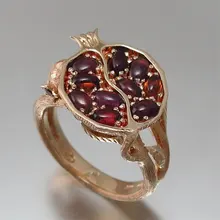 Vintage Ethnic Wedding Rings for Women Inlaid Red Garnet Stone Engagement Ring Pomegranate Boho Rings Fashion Jewelry Anillos Vintage Ethnic Wedding Rings for Women Inlaid Red Garnet Stone Engagement Ring Pomegranate Boho Rings Fashion Jewelry Anillos
