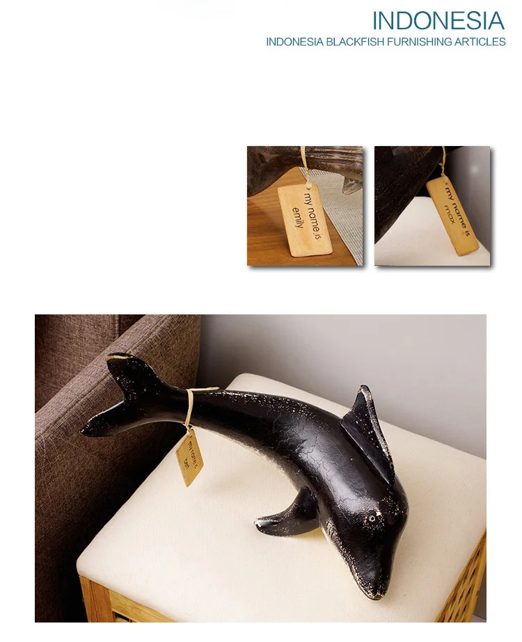 ORZ Ретро Статуэтка Искусство украшение дома аксессуары деревянный КИТ акула игрушка Дельфин офисный Декор украшение на день рождения Рождественский подарок