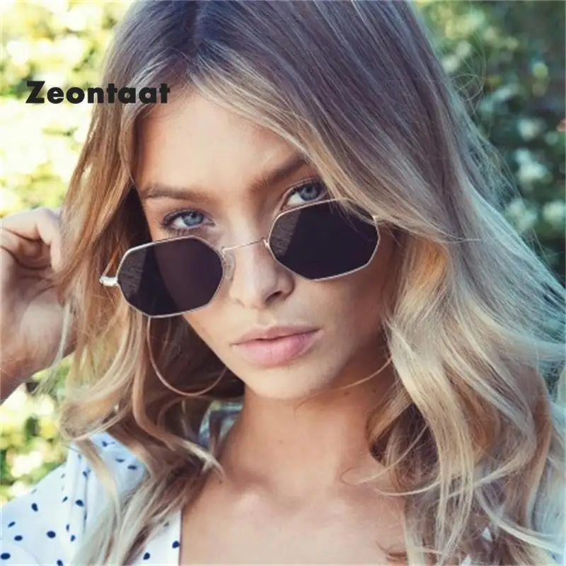 Женские квадратные солнцезащитные очки Zeontaat 2019 розовые желтые синие с