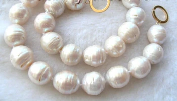 

free shipping huge 17mm white SOUTH Reborn keshi pearls necklace