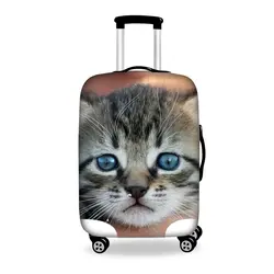 Специализированный образ Забавный Печать животного кошка багажник чехол Kawaii путешествия Чемодан крышка спандекс чемодан Крышка 18-28 дюймов