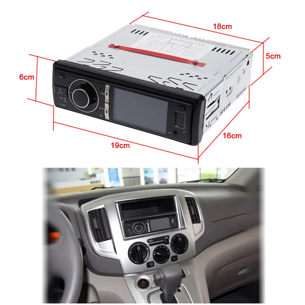 

1 DIN Car Stereo Radio Audio Player Receiver FM Aux CD DVD WMA MP3 Player USB SD Slot Detachable Panel for Sedan SUV Truck etc