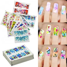 50 Sheets Watermark Stickers Temporary Tattoos DIY Nail Art Tips Manicure Decals KIJ