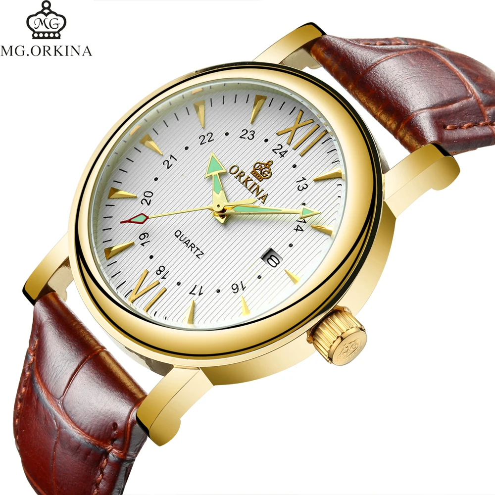 24 Hours Analog Display Date Function 3ATM Waterproof Quartz Watches