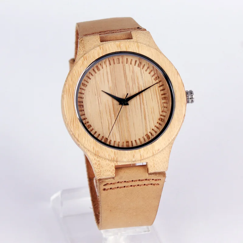 

Simple Fashion Wooden Leather Quartz Watch Men Casual Leather Strap Bamboo Watch Women Sport Analog Wristwatch Couple Watches