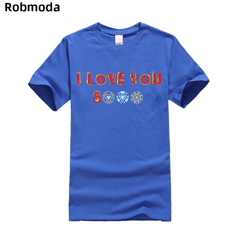 

I love you 3000 avengers endgame Marvel Iron Man Men's Short sleeve tshirt print clothing man T-shirts Slim fit Cotton t shirt