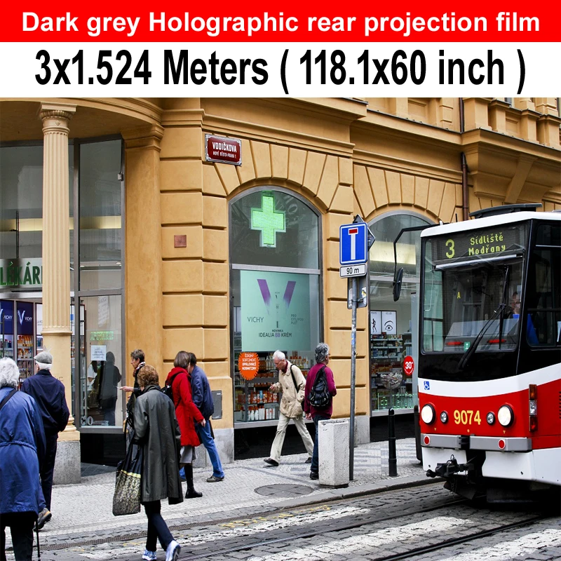 (В продаже!) 1 524*3 метра серый голографический экран для задней проекции фольга