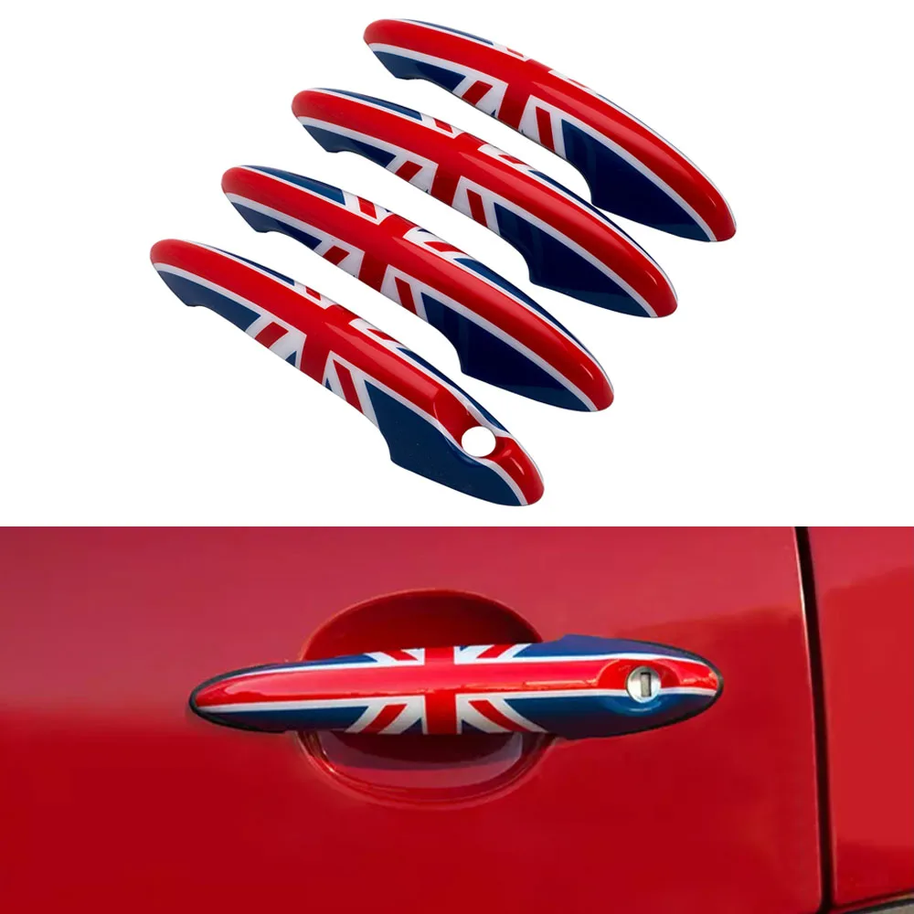 4Pcs set Union Jack Door Handle Doorknob Cover Decoration Sticker For Bmw Mini Cooper JCW Countryman