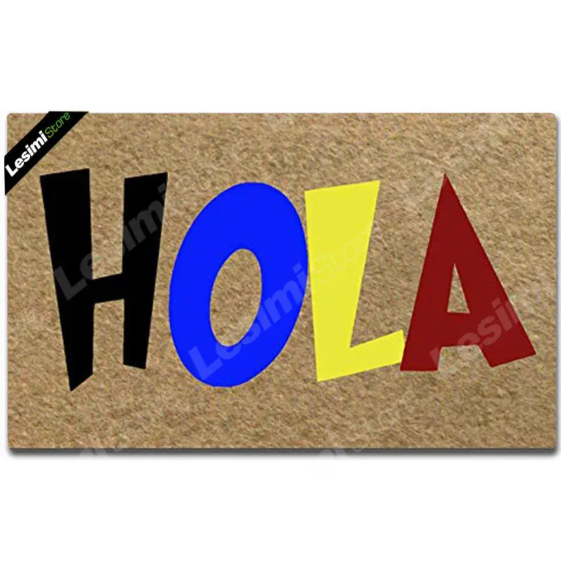 

Hola Entrance Mat Funny Doormat Home Office Decorative Club Bar Mother's Day Gift Father's Day Present Door Mat Rubber Back Pad